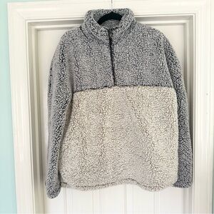 Thread & Supply Two Tone Sherpa Fleece Half Zip Pullover
